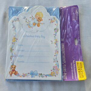 Vintage Precious Moments Baby Boy 16 Birth Announcements